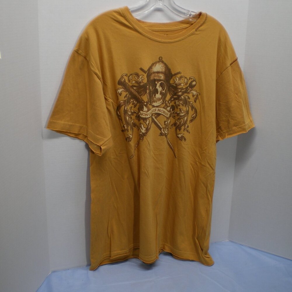 Arizona Gold Skull with Swords Short Sleeve Graphic Tee Shirt, Size XL